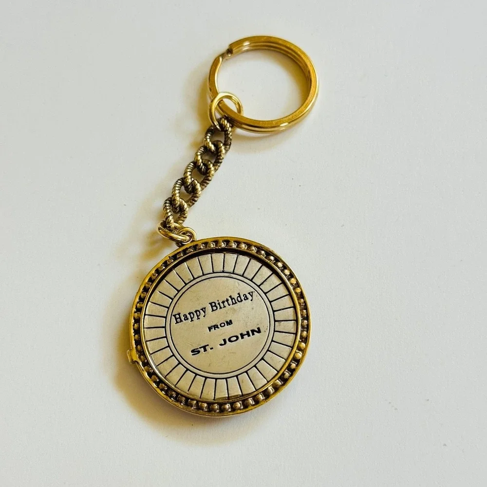 St. John Capricorn Birthday‎ KeyChain Key Fob holder gold charm dangle Astrology
